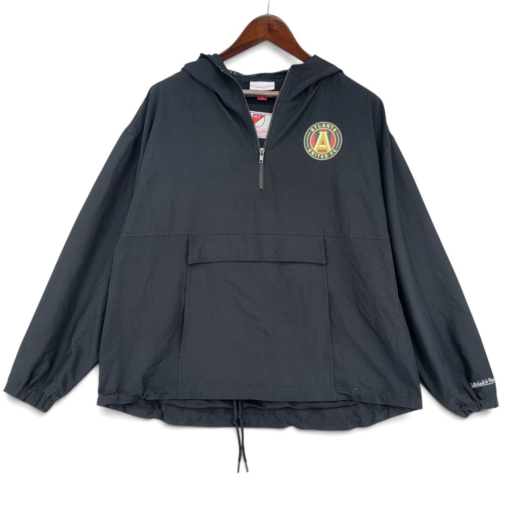 Mitchell‎ & Ness Atlanta United FC XL Hooded Pullover Anorak Windbreaker Black